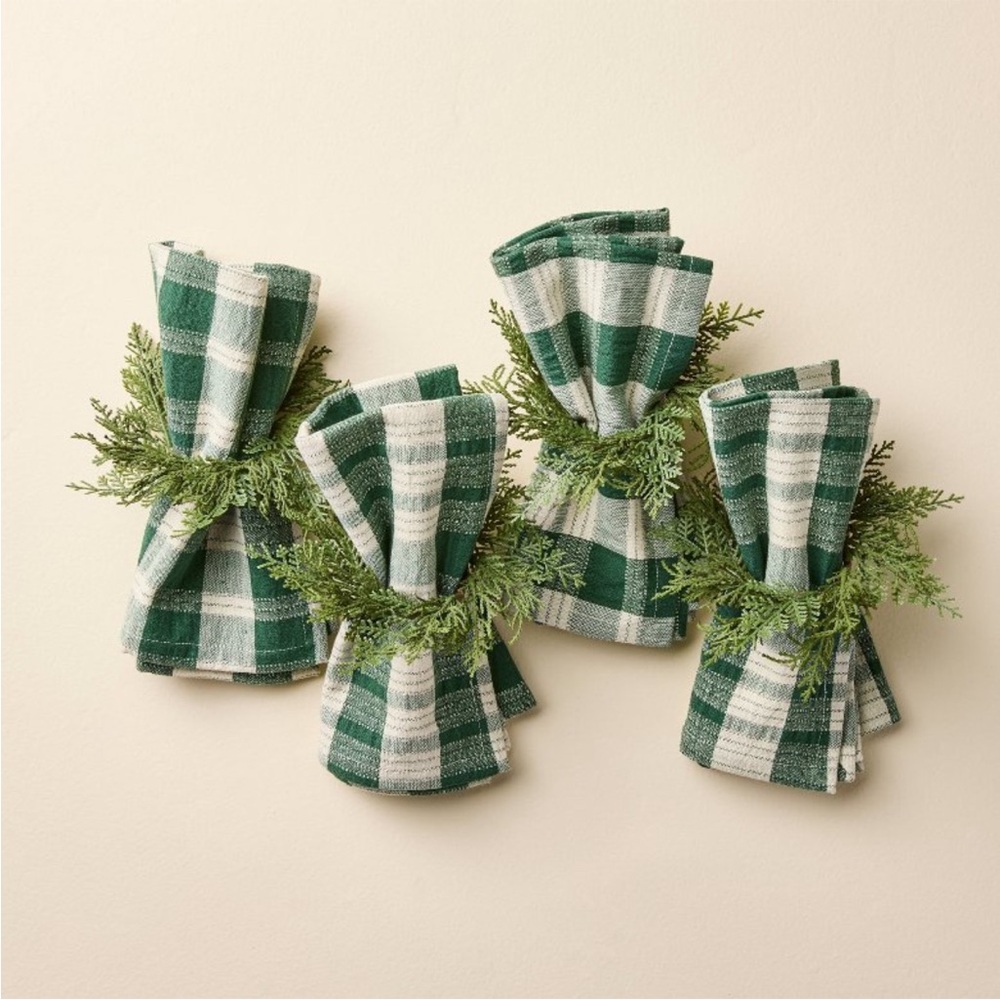 Set of 4 Faux Cypress Sprig Napkin Rings - Hearth & Hand Magnolia